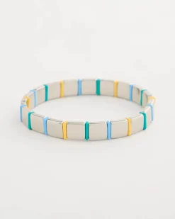 Glam Teal Slice Stretch Bracelet