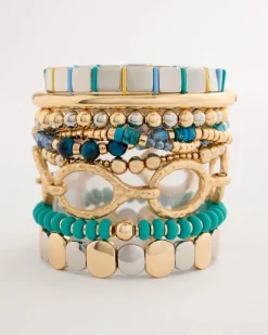Glam Teal Slice Stretch Bracelet