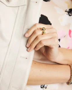 Gold Curvy Stretch Ring
