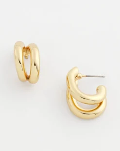 Gold Double Mini Hoop Earrings
