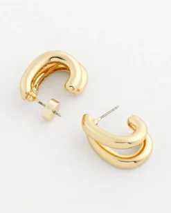 Gold Double Mini Hoop Earrings