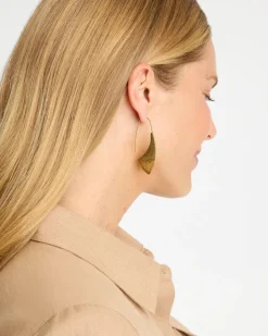 Golden Hammered Threader Earrings