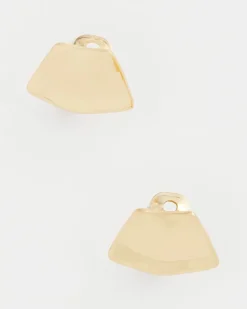 Gold Fan Clip On Earrings