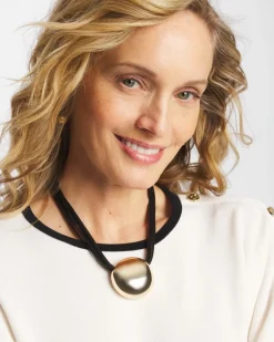 Gold Pendant Cord Necklace