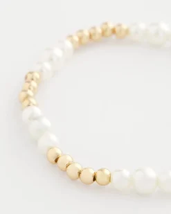 Goldtone Bead Stretch Bracelet