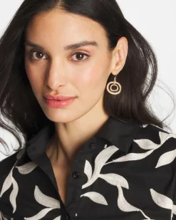 Gold Tone Drop Pendant Earrings