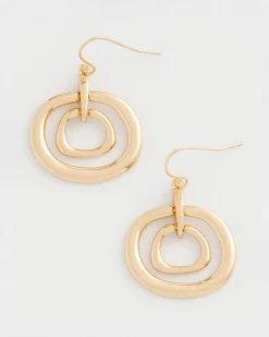 Gold Tone Drop Pendant Earrings