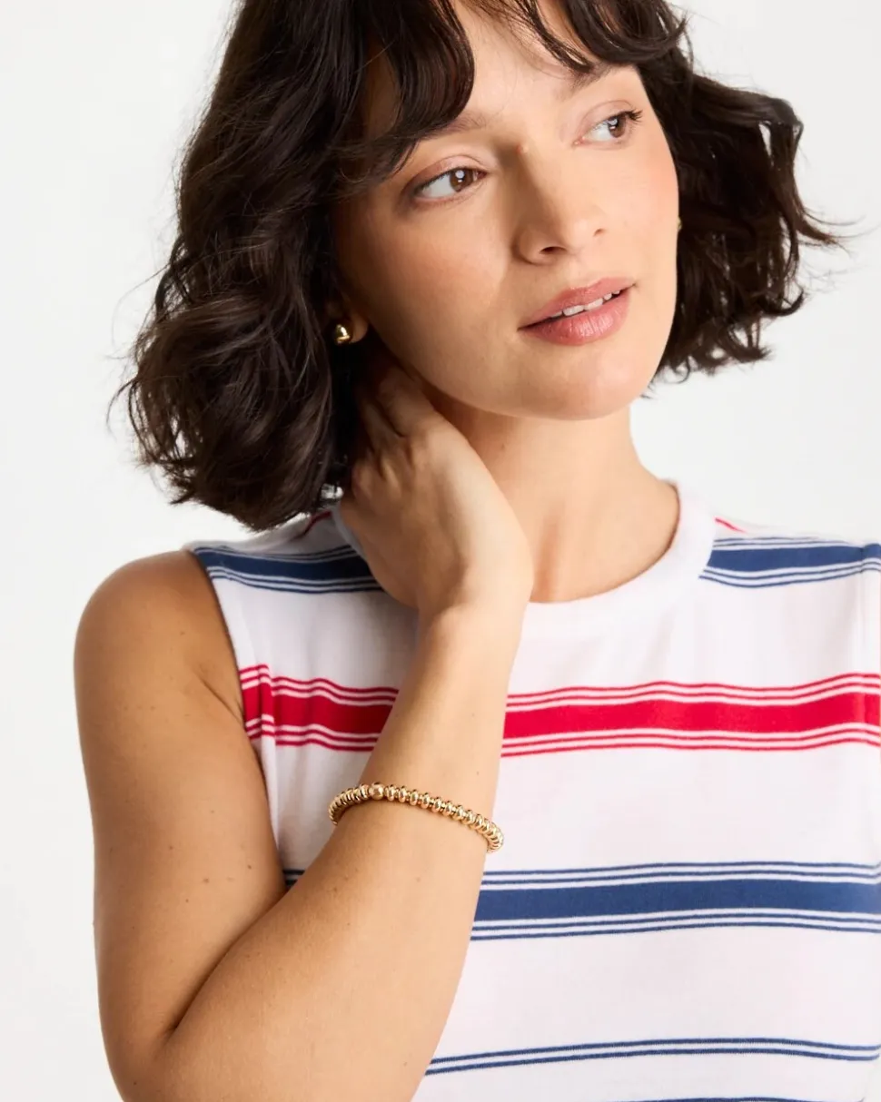 Goldtone Rounded Stretch Bracelet