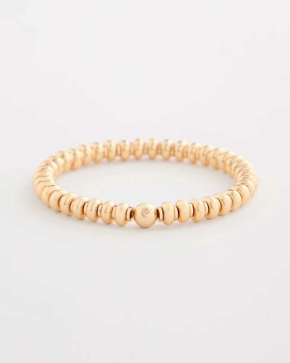 Goldtone Rounded Stretch Bracelet