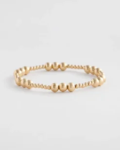 Gold-tone Small Bead Stretch Bracelet