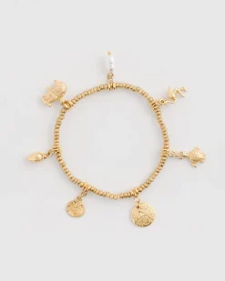 Goldtone Stretch Charm Bracelet
