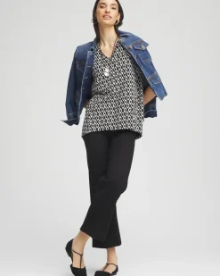 Graphic Slub V-Neck Tee