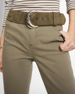 Green Faux Suede Sash Belt