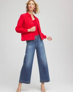 Heart Eyelet Button Down Shirt