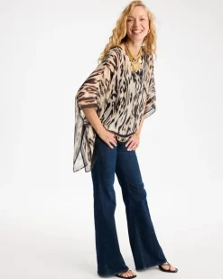 Ikat Print Poncho