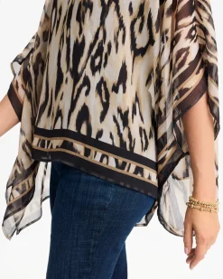 Ikat Print Poncho