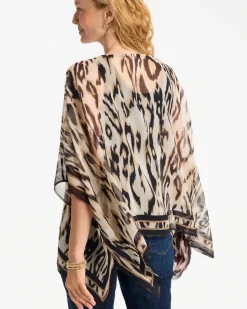 Ikat Print Poncho