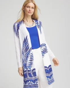 Island Motif Pointelle Long Cardigan