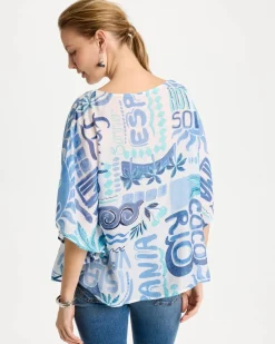 Island Printed Poncho