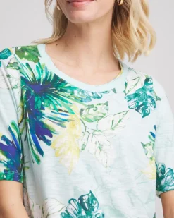 Island Print Slub Short-Sleeve Tee