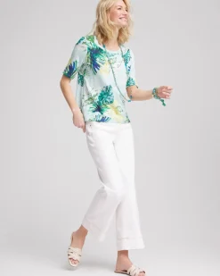 Island Print Slub Short-Sleeve Tee