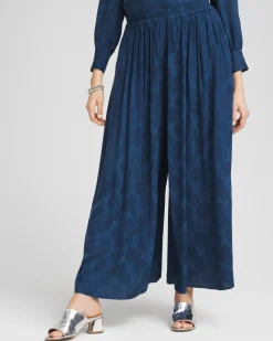 Jacquard Culotte Wide-Leg Pants