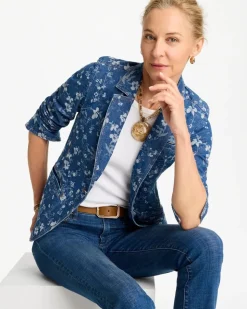 Jacquard Denim Blazer