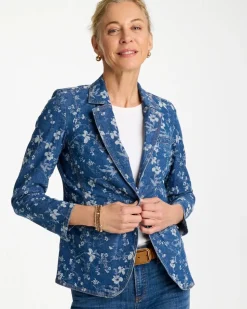 Jacquard Denim Blazer