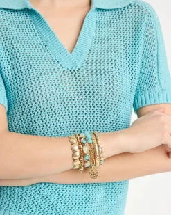 Jade Stone Link Charm Bracelet
