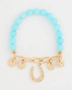 Jade Stone Link Charm Bracelet