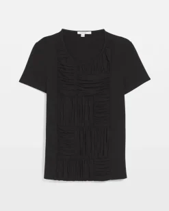 Jersey Knit Ruched Front Tee