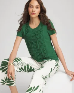 Jersey Knit Ruched Front Tee