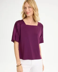 Jersey Satin Trim Elbow Tee