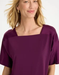 Jersey Satin Trim Elbow Tee