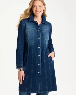 Knit Denim Elongated Topper