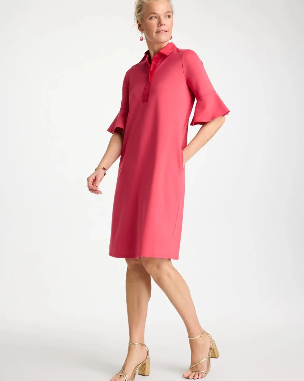 Knit Flounce Sleeve Dress