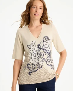 Knit Sequin Elbow Tee