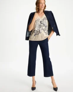 Knit Sequin Elbow Tee
