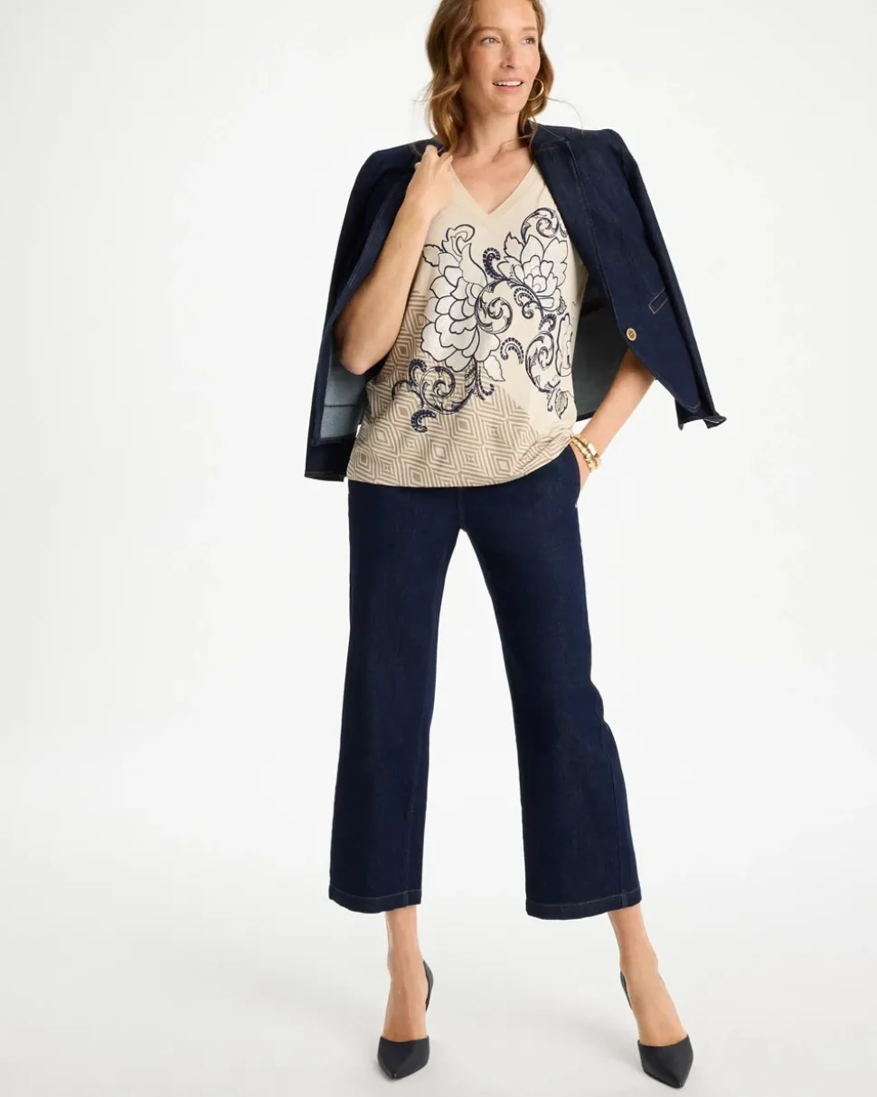 Knit Sequin Elbow Tee