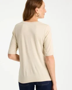 Knit Sequin Elbow Tee