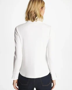 Knit Woven Mix Rib Henley