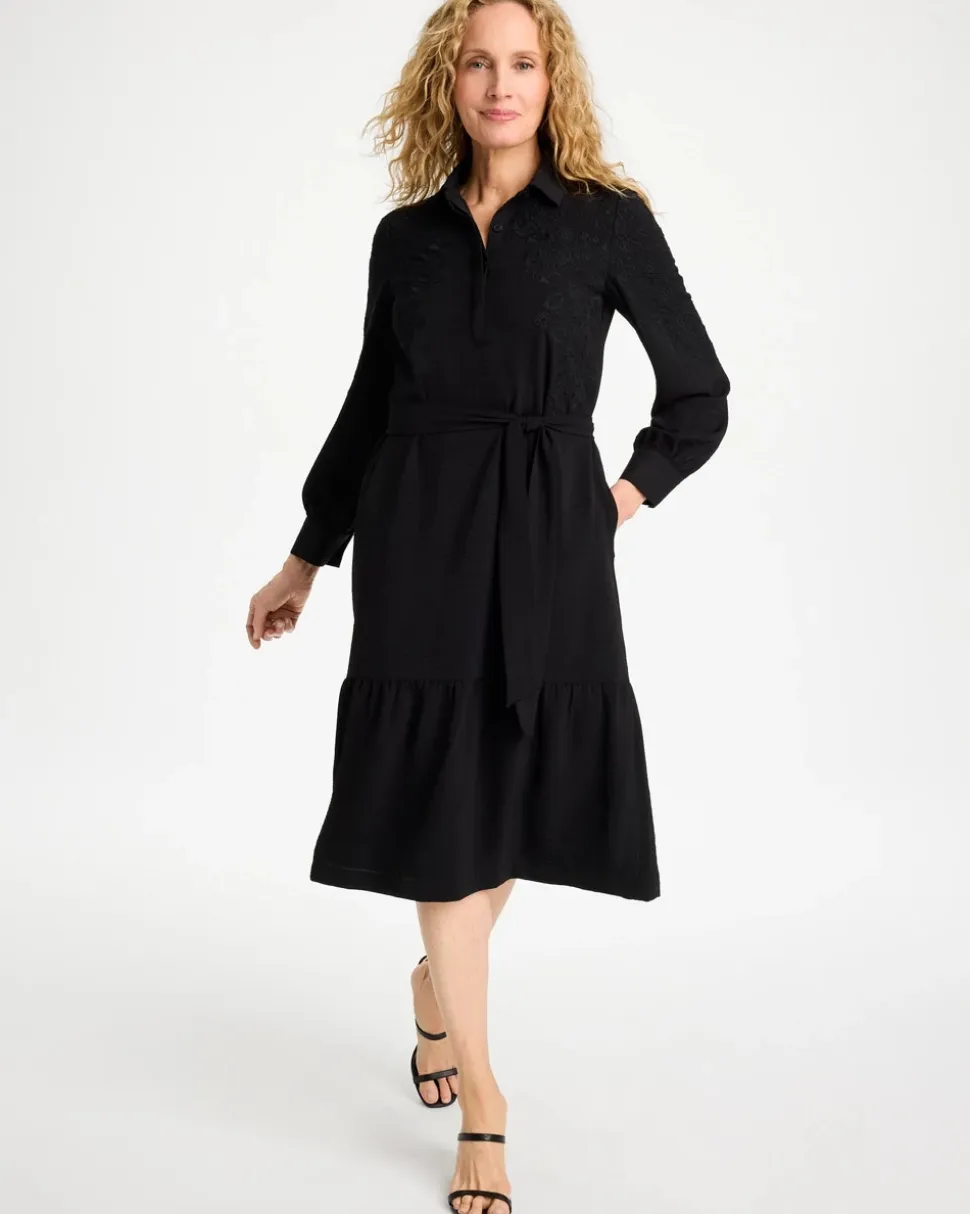 Lace Applique Knee Length Dress