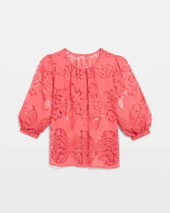 Lace Burnout Blouse