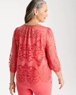Lace Burnout Blouse