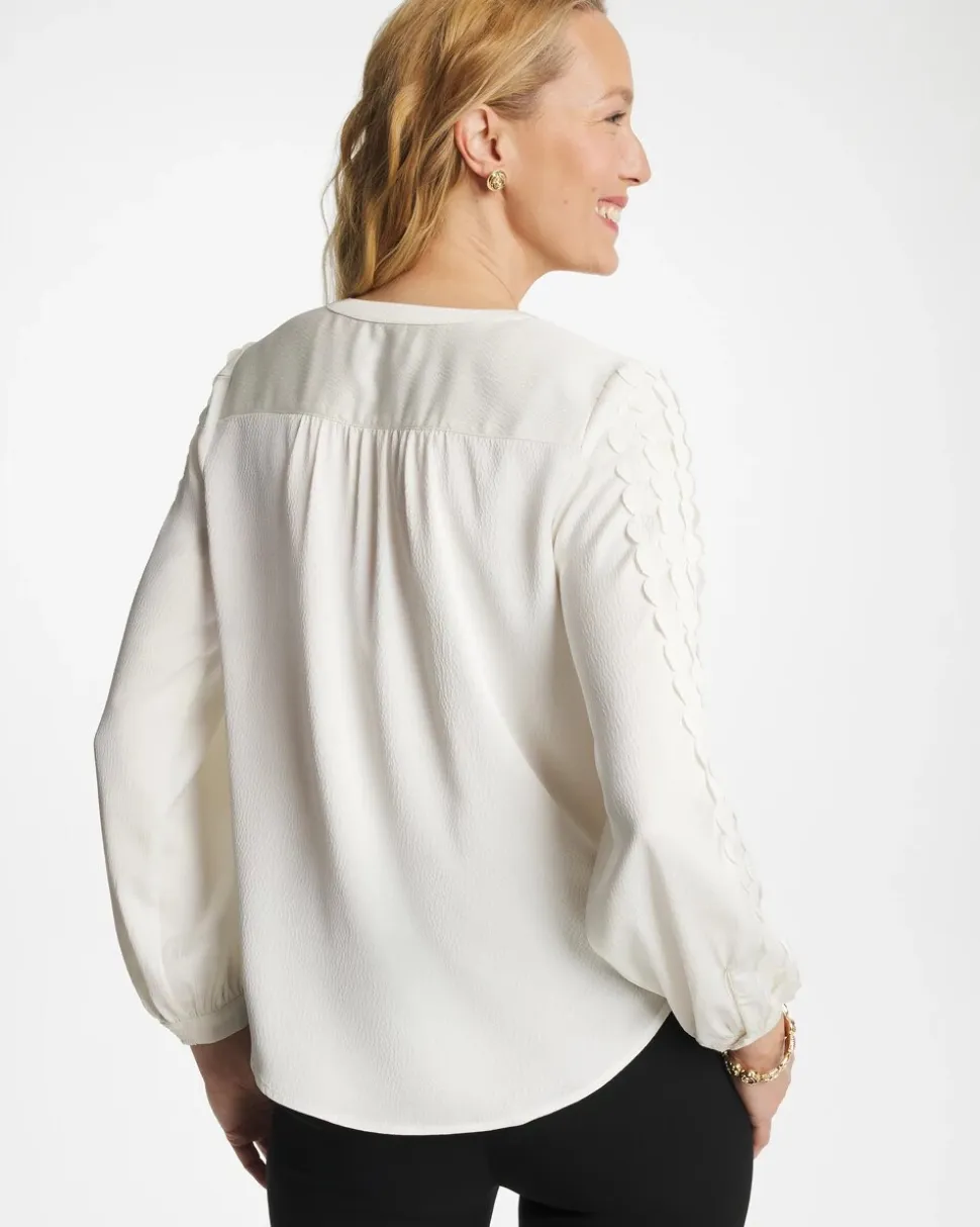 Laser Cut Crinkle Blouse