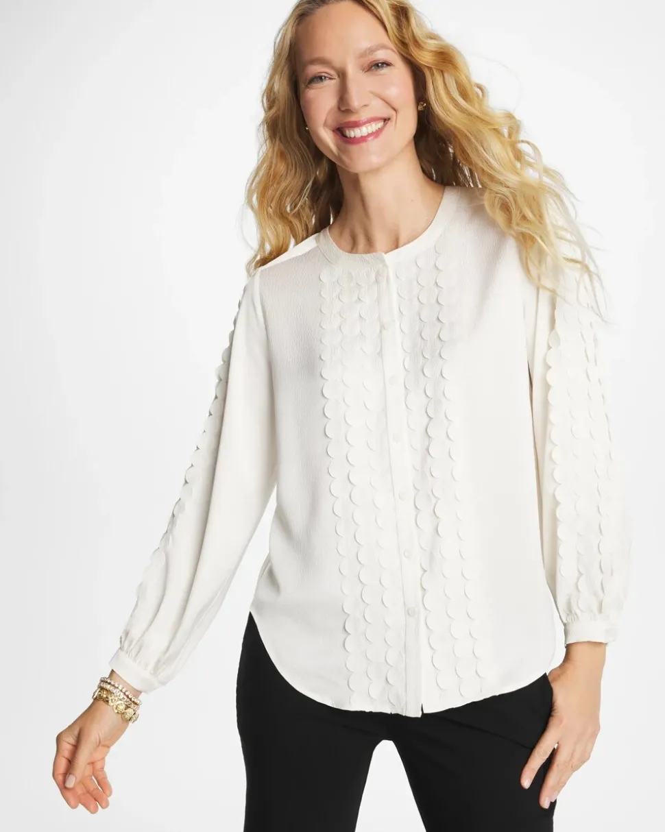 Laser Cut Crinkle Blouse