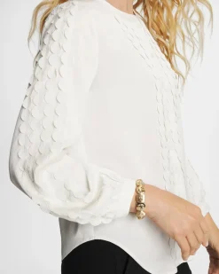 Laser Cut Crinkle Blouse