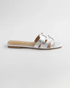 Leather Cassidy Cross-Strap Slide Shoes