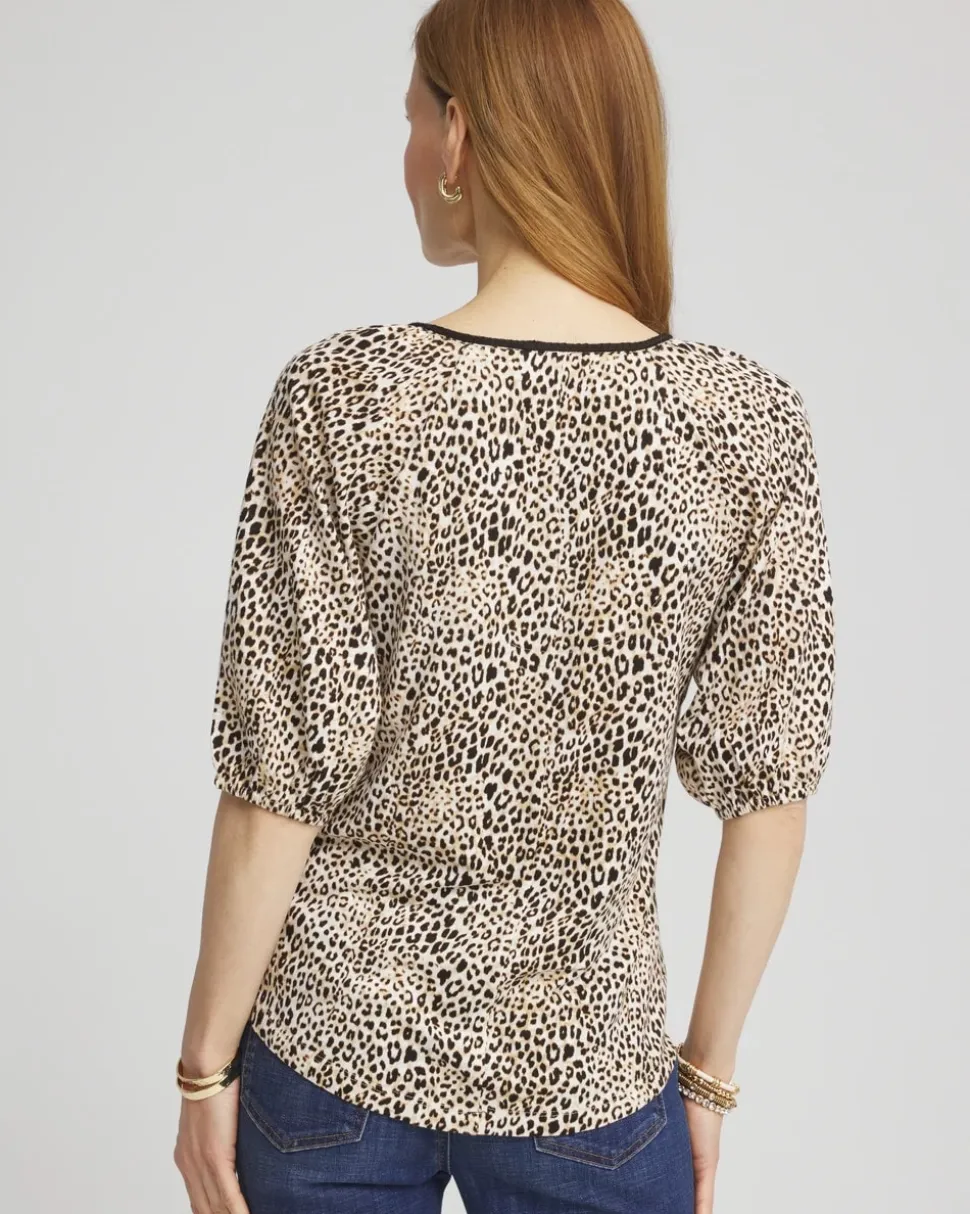 Leopard Braided Linen Top