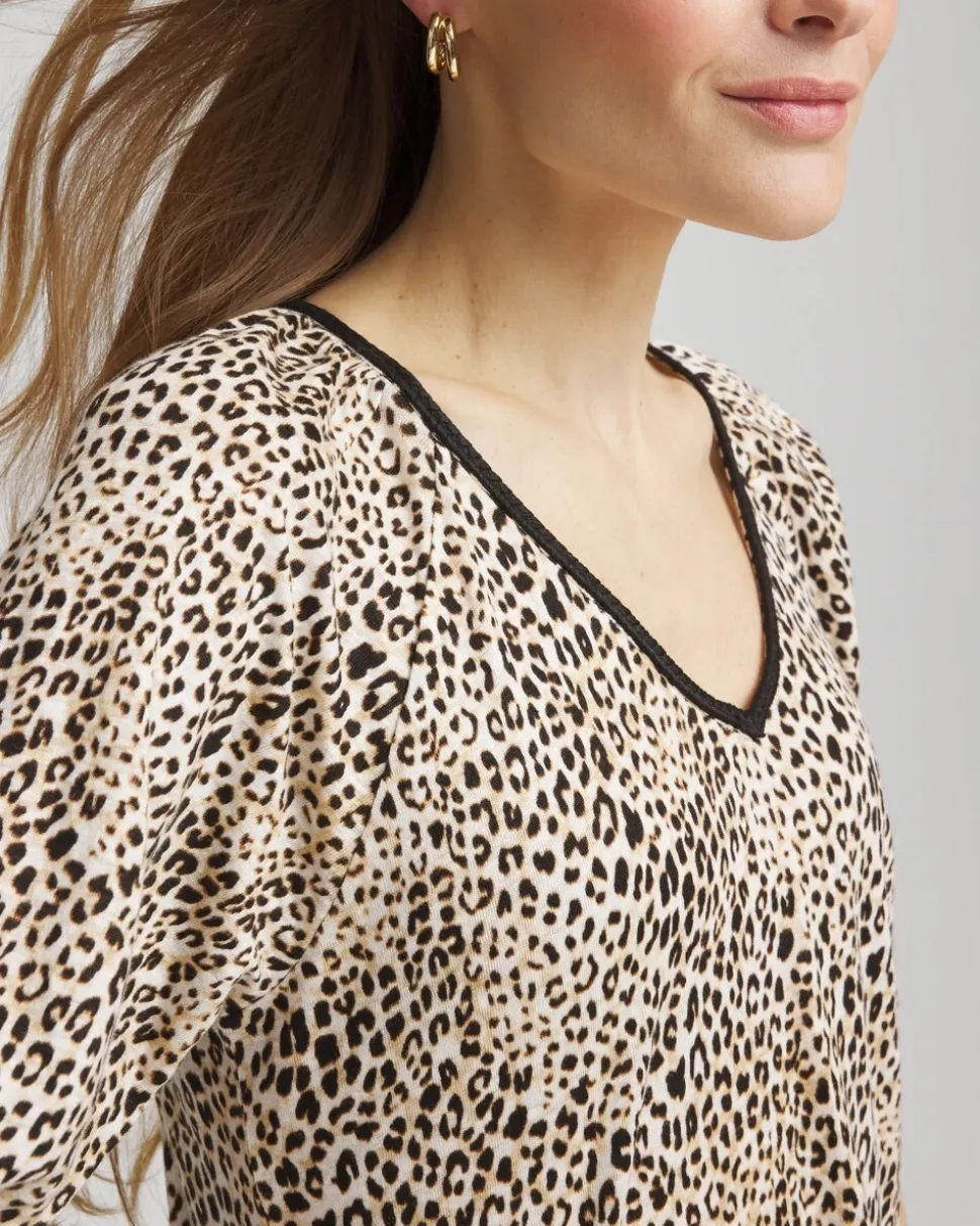 Leopard Braided Linen Top